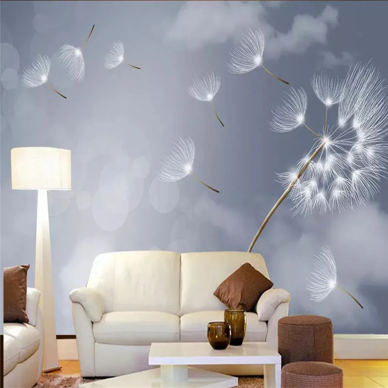 Элегантная мода абстрактный Одуванчик ТВ фон стены профессиональное производство Фреска обои на заказ плакат фото стена
