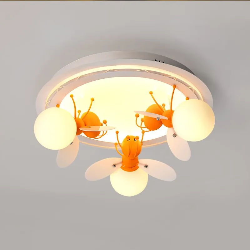 

Children's room lights small bees fireflies creative led cartoon ceiling lamp warm bedroom study playground ceiling lights