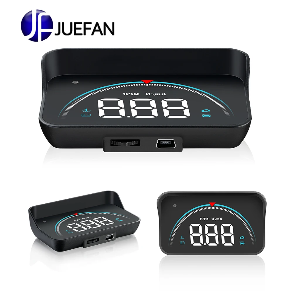 

High-brightness LED color screen display Automotive HUD head-up display ELM327 Speed/water temperature/voltage display Fault