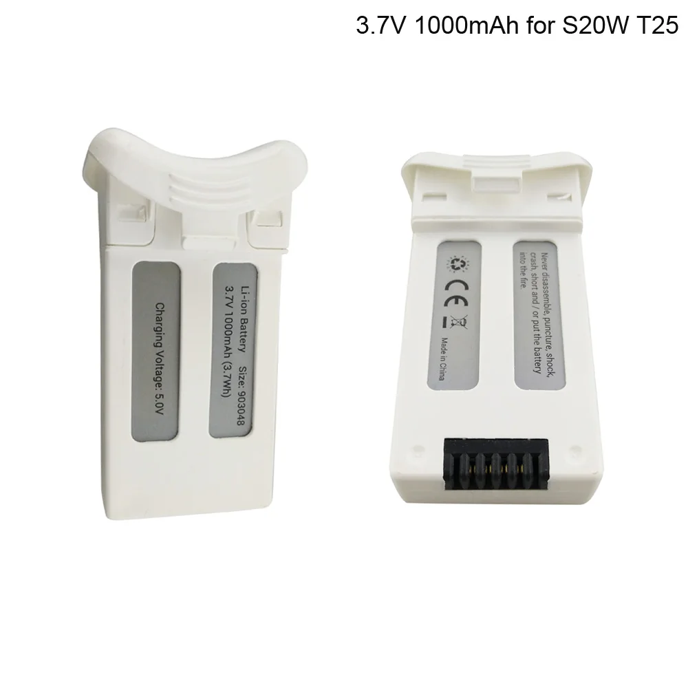 2PCS Battery for SJRC S20W T25 3.7V 1000mAh Four-axis Drone Spare Parts Remote Control Aircraft 903048 3.7Wh | Игрушки и хобби