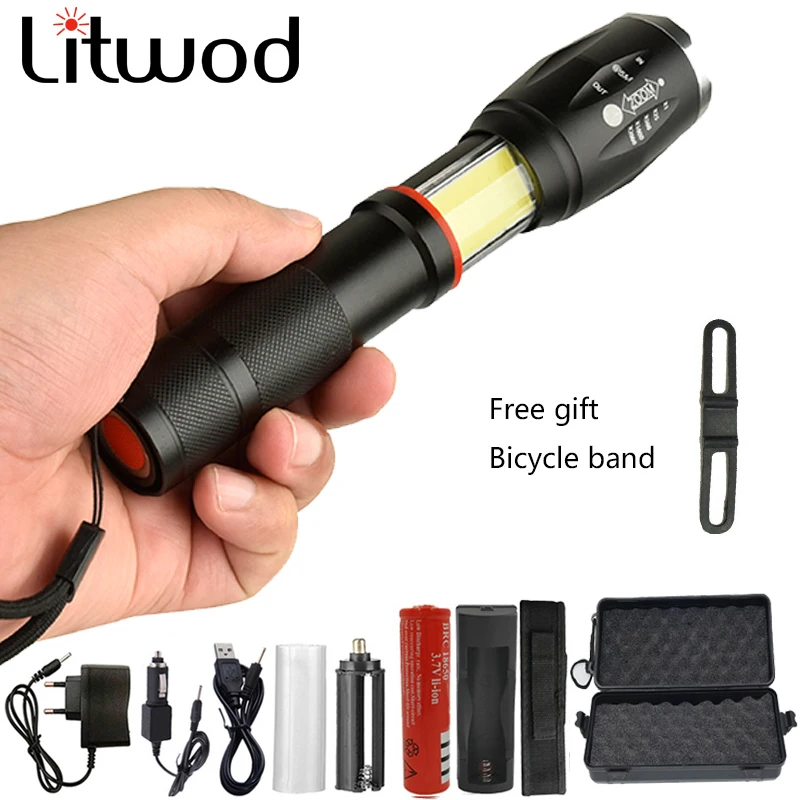 Litwod Z201005A CREE XM-L2 U3 Многофункциональный светодиодный фонарик 1050 Lm Факел Скрытая удара дизайн фонарик хвост супер магнит дизайн