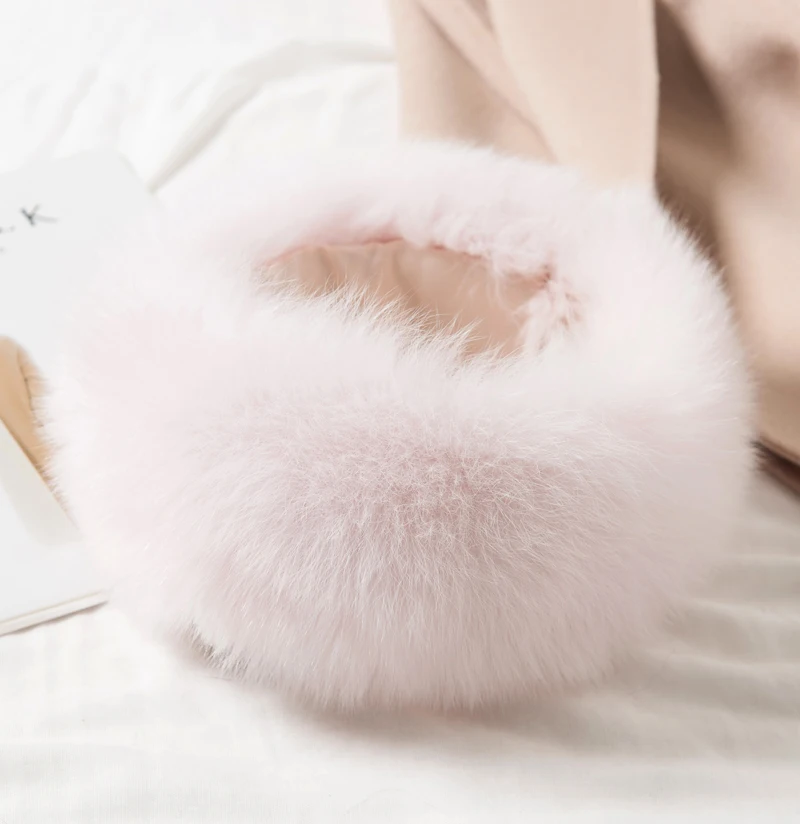 Pink Новые стильные женские модные однотонные меховые обертывания из натурального Лисьего меха свободное кольцо стильные меховые обертывания зимние теплые толстые воротники из натурального меха меховые шали - Цвет: Pink