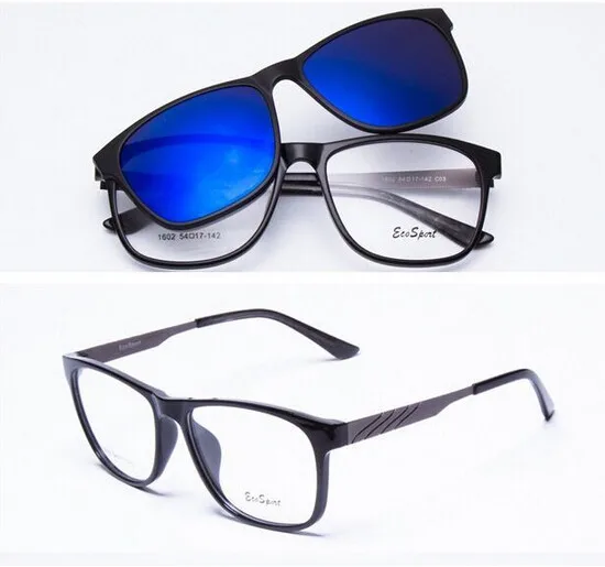 Большой sizetr90 оптический близорукость glassces Рамки с магнитной клипсой поляризационные Солнцезащитные очки для женщин