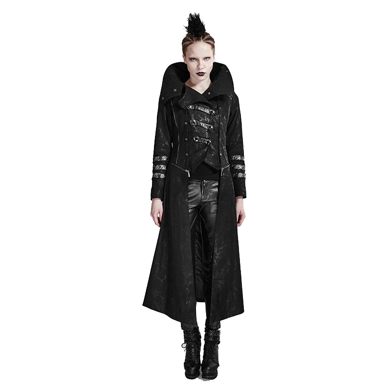 Панк рейв Женская мода Панк съемный пальто стримпанк Готический Длинный Плащ Хэллоуин вампир косплей костюм S-5XL