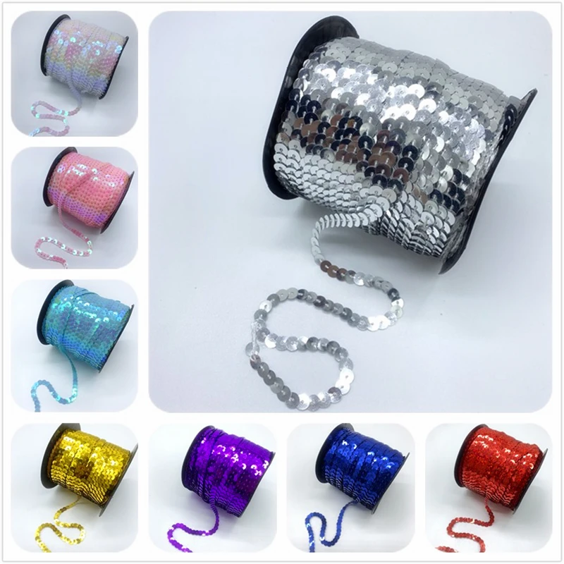 

5Yards/Lot 6mm Colorful Sequins Shiny Faceted Loose Sequins Paillettes Sewing Wedding Crafts DIY Scrapbooking Pendant
