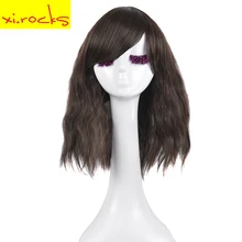 3076 молодых женщин парик черный смешанный коричневый курчавые кучерявые парики для женщин синтетические парики волосы прическа нагревательная с защитой волокна
