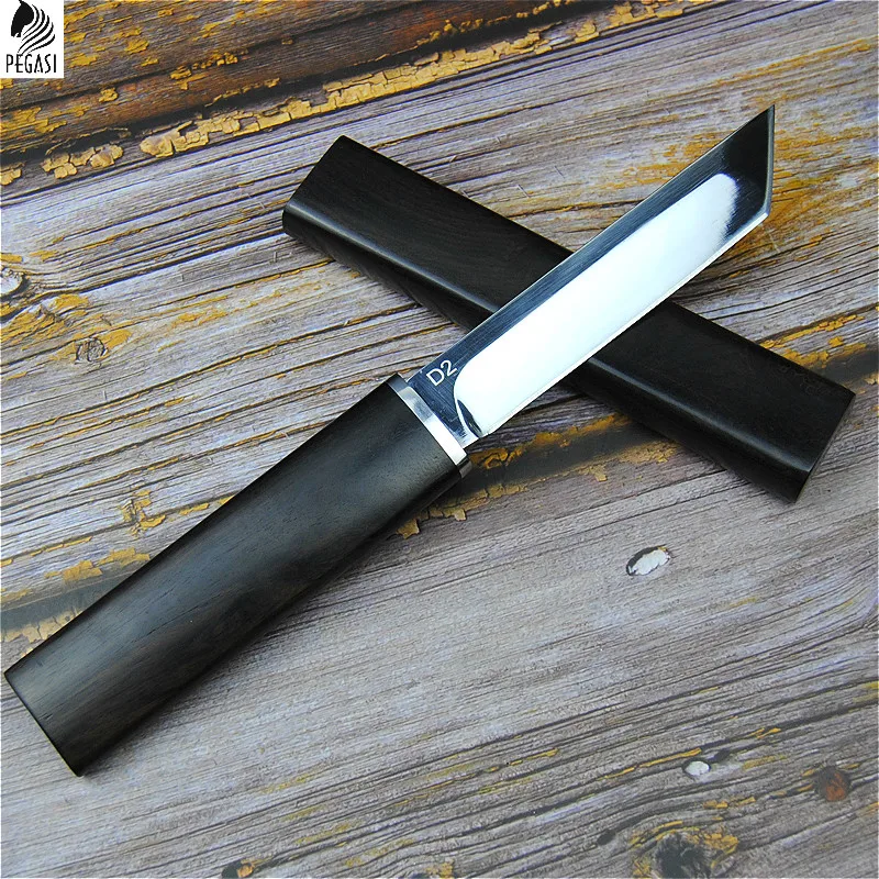 PEGASI D2 стальной японский зеркальный нож, 58-60hrc вакуумная термообработка, острый охотничий нож для кемпинга(самурайский стиль