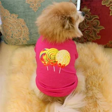 Футболка для собак хлопок леденцы гамбургер узор Одежда для собак 2 стильная одежда-для собак-для маленьких собак