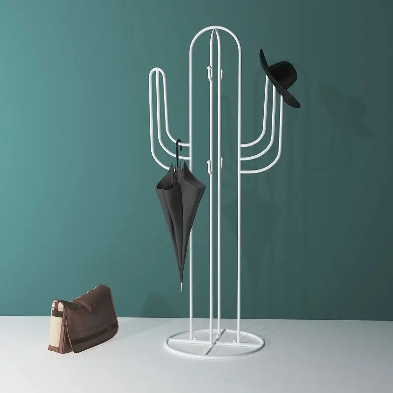 

New100% Metal Coat Rack Creative fashion cactus floor clothes hanger multifunction bedroom coat hat rack Living Room Furniture