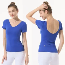 Открытая спина Женская одежда с коротким рукавом рубашка эластичная Йога сетка спортивная футболка фитнес женский Тренажерный зал Бег черный верх-тройка