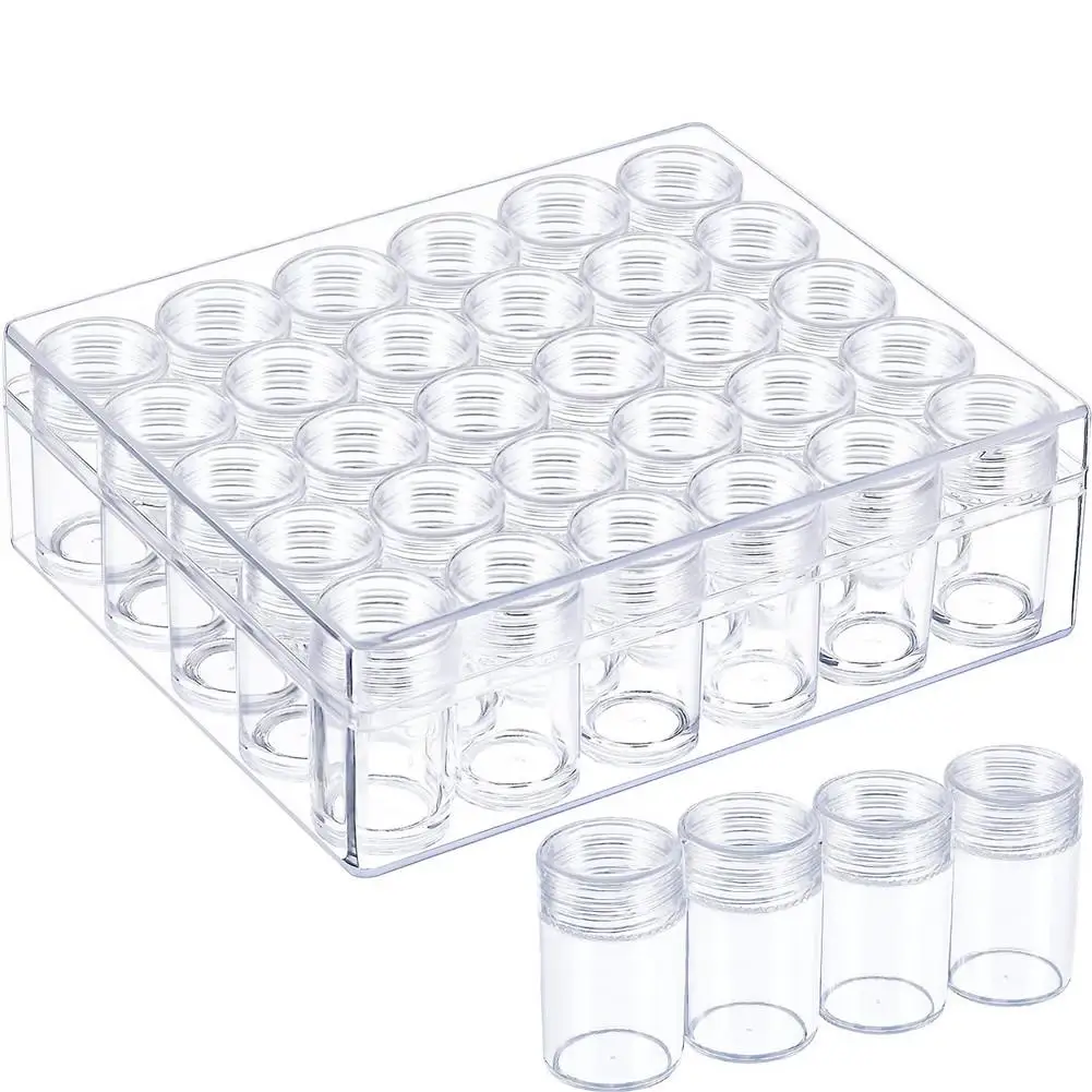 

12/24/30 Slots Clear Plastic Storage Box Jewelry Rhinestone Bead Storage Containers Display Case Set Plant Seed Bottle Specimen