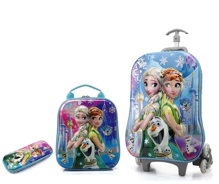 Детский чемодан для путешествий на колесиках 3D аниме стерео студенческий чехол на колесиках набор милый мальчик девочка мультфильм Ланч сумка пенал детский подарок