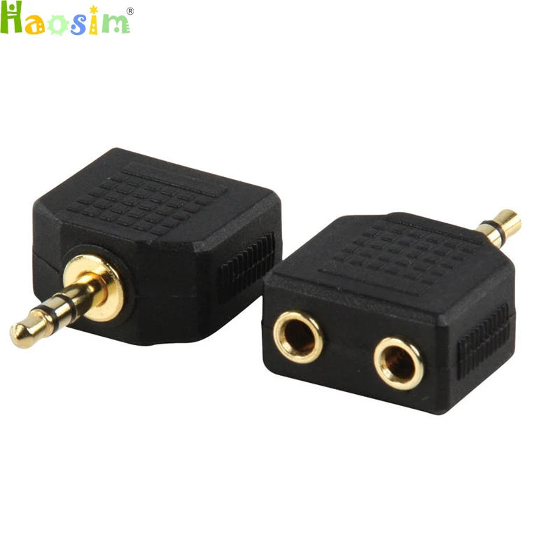 100pcs 1 to 2 Double Earphone Headphone Y Splitter Cable Cord Adapter Plug For computer for Mobile phone for MP3 MP4 3 5mm Jack