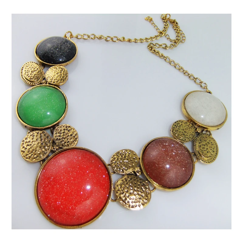 

CirGen Fashion Round Resin bowknot Choker Statement Pendant collar vintage necklace For Women jewelry,AF890