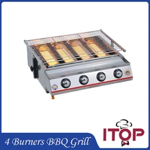 4 Burners Gas BBQ Grill Barbecue Fast Delivery Camping Picnic Outdoor Smokeless Adjustable Height
