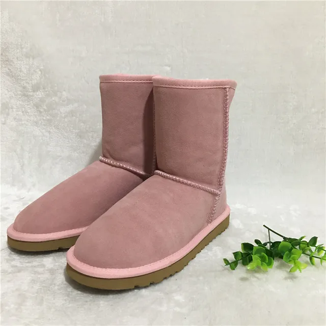 HOT Australian Style Women Unisex Snow Boots Waterproof Winter Leather Boots Brand IVG Outdoor Shoes Size EU35-45 tanie i dobre opinie Adult Slip-On Mid-Calf 0-3cm Flat with Flat (≤1cm) Round Toe Plush Fits true to size take your normal size Solid HOT Australian Style Women Unisex Snow Boots Waterproof Winter Leather Boots Brand IVG Outdoor Shoes Size EU35-45 tanie i dobre opinie Adult Slip-On Mid-Calf 0-3cm Flat with Flat (≤1cm) Round Toe Plush Fits true to size take your normal size Solid