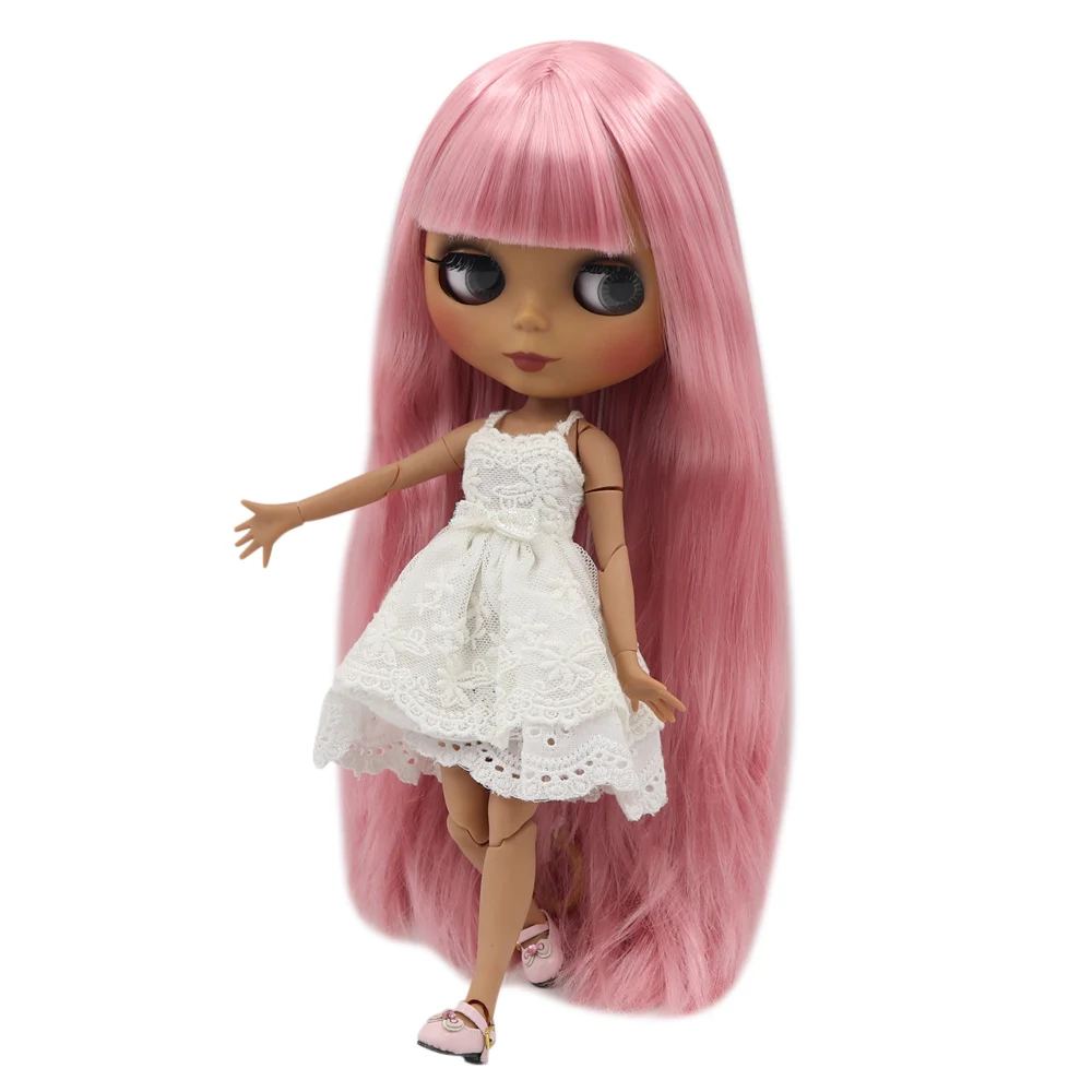 ICY Fortune Days factory blyth кукла темная кожа суставное тело новое матовое лицо мягкие розовые прямые волосы DIY sd Подарочная игрушка