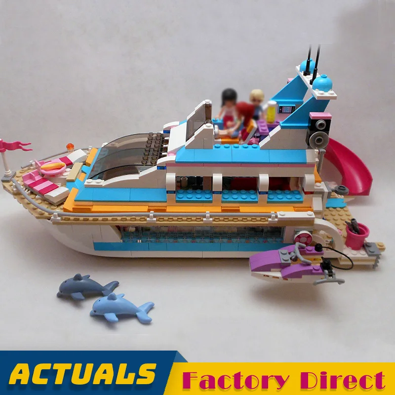 

Dolphin Cruiser 01044 Friends Girl Series Building Blocks Boat Yacht Ship Toys Kids Bricks Gifts Compatible 41015