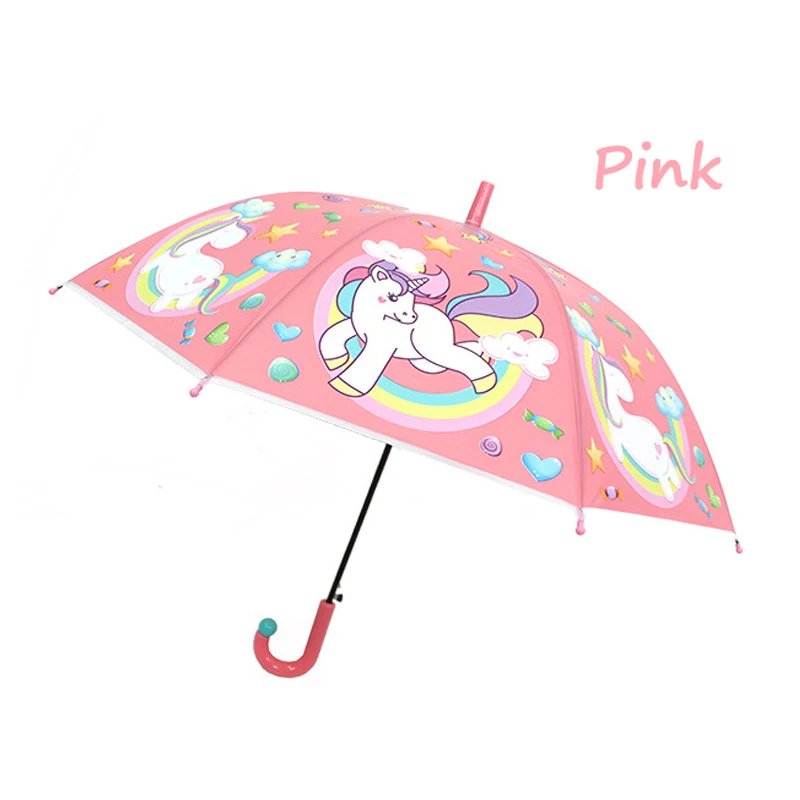 Детский зонт с единорогом милые, Мультяшные, прозрачные Детские Зонты Дождь Солнце мультфильм звезда для девочек Защита окружающей среды материал