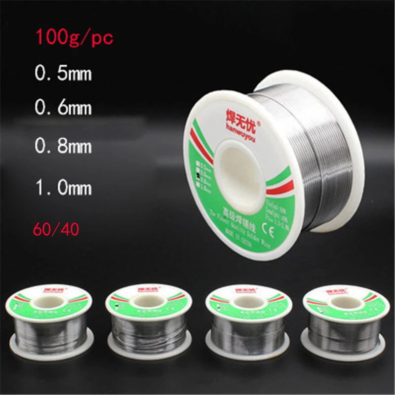 

Soldering Wires Welding Iron Rosin Core 60/40 Lead Tin Flux 1.8 Percent Solder Tools 100g 0.5/0.6/0.8/1.0mm