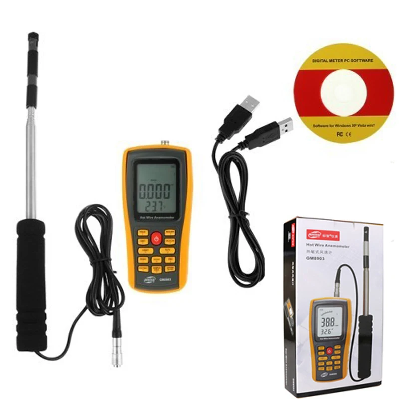 GM8903 Anemometer Wind Speed Measurement USB Interface LCD Screen Air