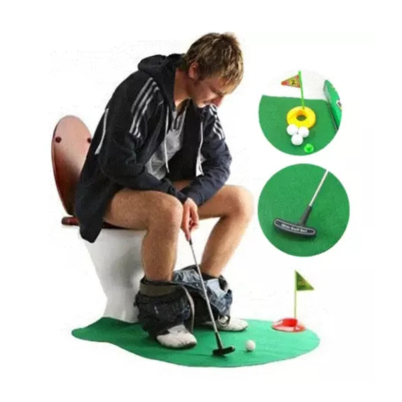 Toy Toilet Fun Golf Toilet Mini Set Leisure and Entertainment Sports Toy Boys and Girls Toys