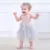 Cinza New Baby Girl Roupas de Verão Lantejoula Big Bow Tutu Dres Roupas Recém-nascidos Bebe Primeiro Aniversário Elsa Trajes Vestido Infantil