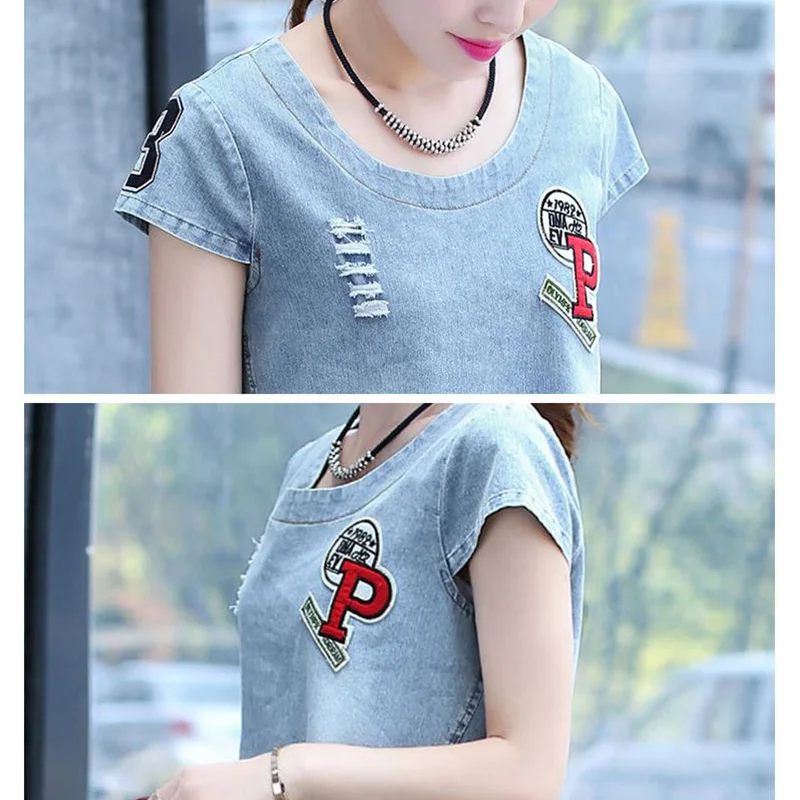 2019 Summer Denim Dress Women Vintage Short Sleeve Plus Size 4XL Jeans Dresses Loose Mini Casual Dress Vestidos European Style