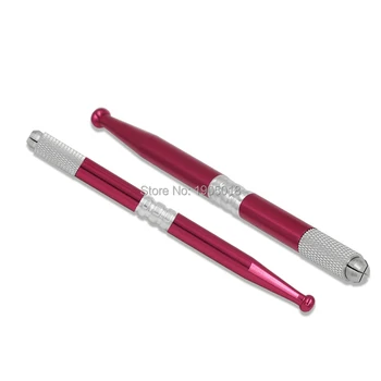 

Top sale red 50pcs/lot permanent makeup microblading pens each 5pcs 12pins/14pin needles for eyebrow tattoo gun machines