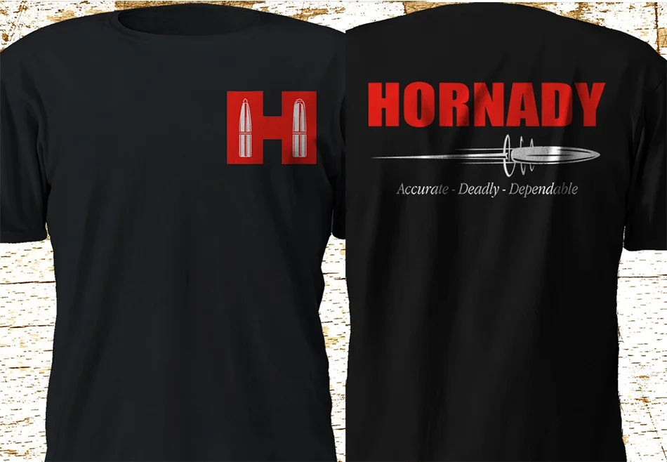 

New Hornady Ammunition Gun Firearm Police Military Army US T SHirt Double sided