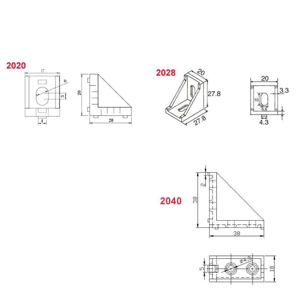 Угловой Кронштейн 2020 2028 2040 угловой алюминиевый кронштейн 20X20 20X28 20x40 L|Угловые