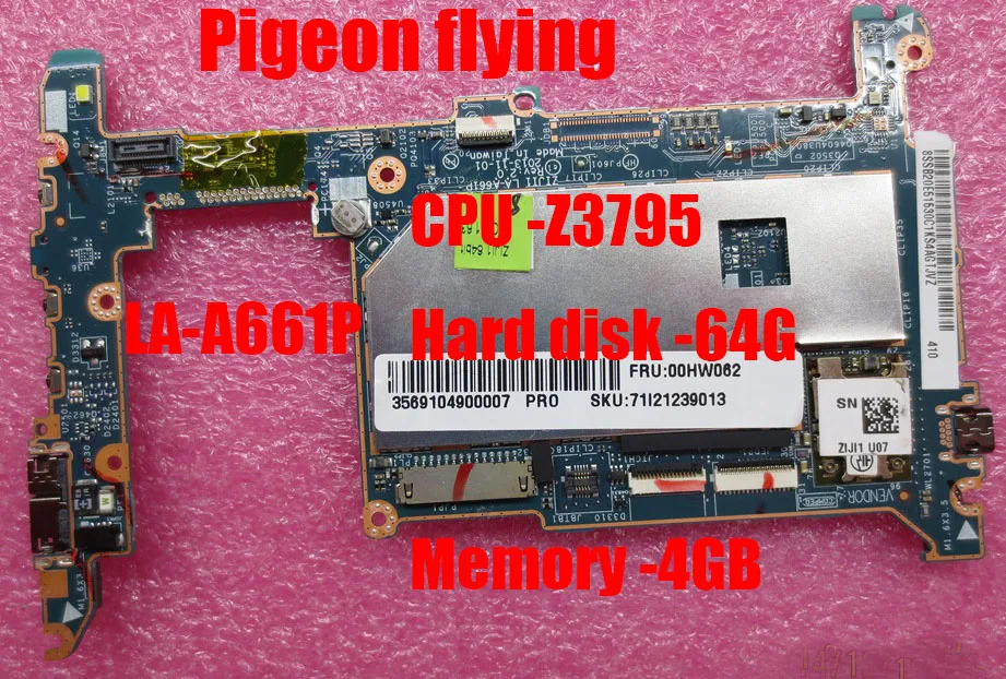 LA-A661P for lenovo thinkpad 8 laptop motherboard 20BN 20BQ CPU-Z3795HD-64GBMemory-4GBOS-64place FR