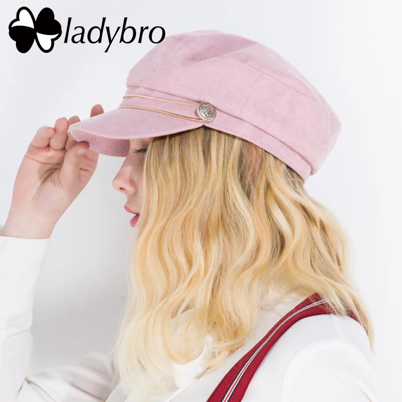Женская кепка в стиле милитари Ladybro бейсболка на плоской подошве восьмиугольном