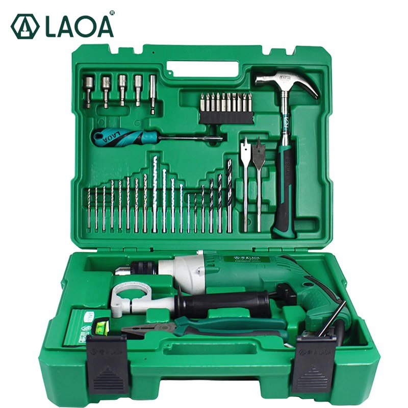 

LAOA Multifunctinal 50PCS Electric Impact Drill Set of Tools Power Tools With Percussion drills Screwdriver Pliers for household