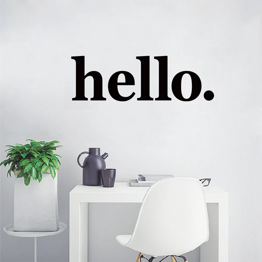 Asapfor Hello Wall Decal Quotes Hello Door Decal Welcome