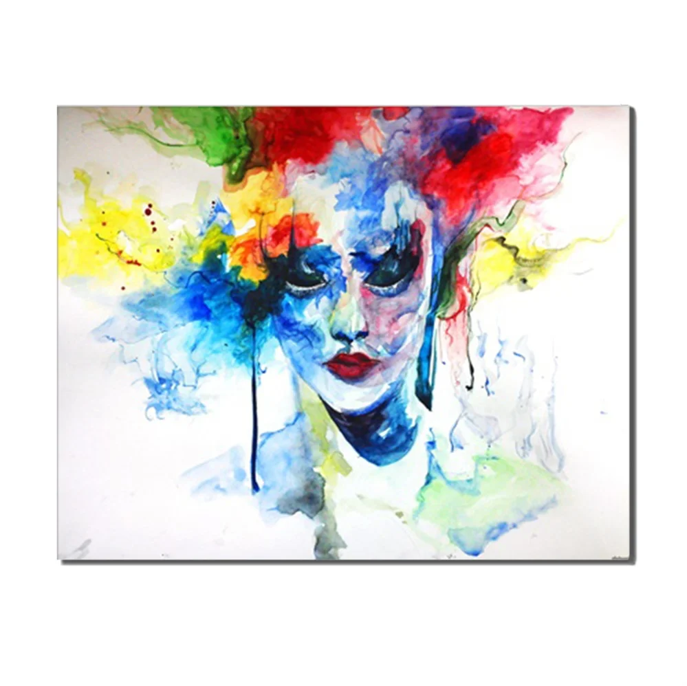 

Water Color Beautiful Woman Abstract Canvas Oil Painting Poster Picture Living Room Wall Art Printed For Home Decor No Frame