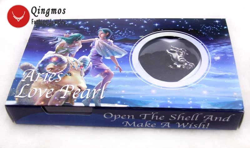 Qingmos Созвездие подарок желаний жемчуг Leo клетка держатель ожерелье для женщин с Oyster Love жемчуг Чокеры ожерелье 3636