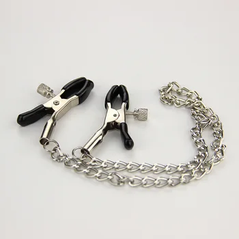 Sexy Nipple Breast Clamps Metal Chain Women Adult Sex Toy for Couples Products Collars Metal Clips Stimulator Teaser Games 6