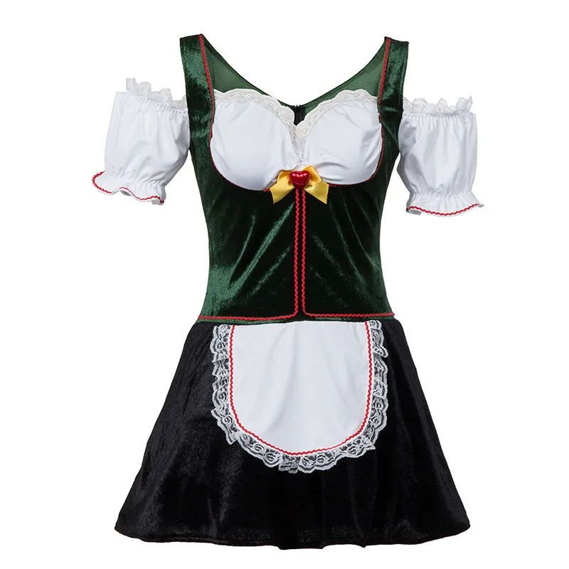 Ladies Beer Maid Wench Costume For Oktoberfest & Halloween - German Gretchen Fancy Dress