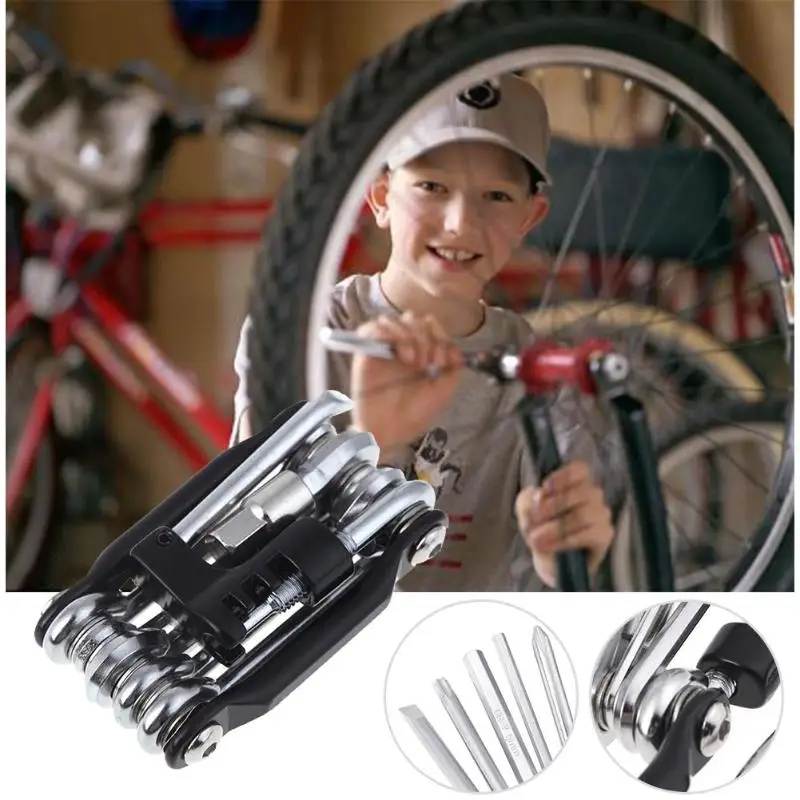 buy Multi function Bike Repair Wrench Hex Screwdriver Socket Adapter 11 in 1 Bicycle Repair Tool Chain Cutter
