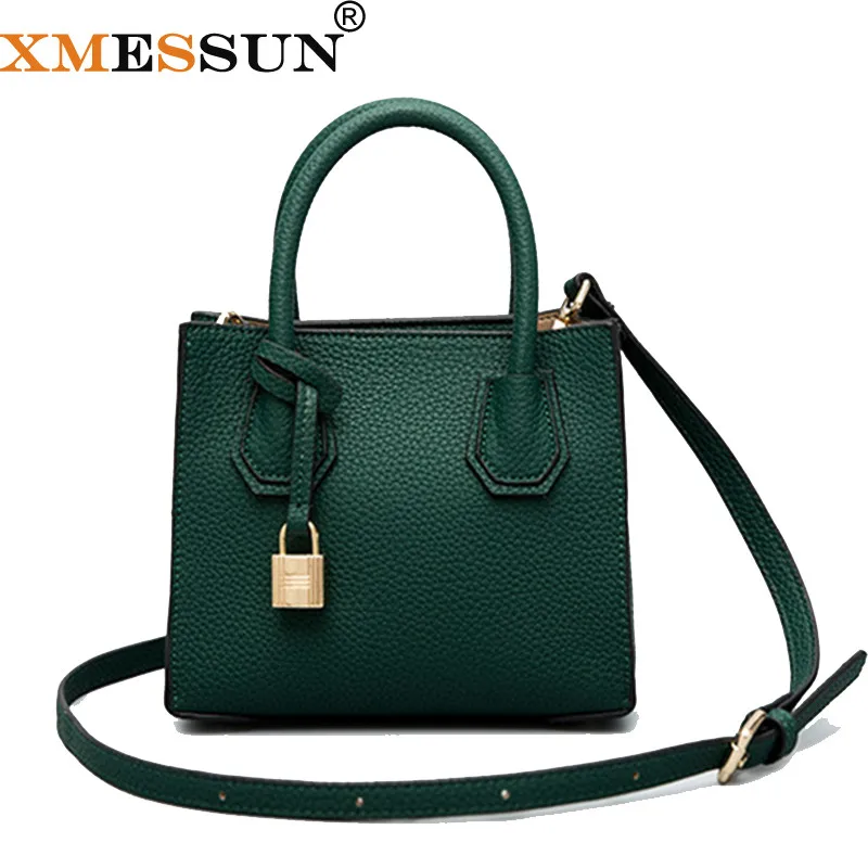 

XMESSUN 2019 High Quality Genuine Leather Summer Simple Lock Handbags Messenger Crossbody Tote Shoulder Bag Women Female H249