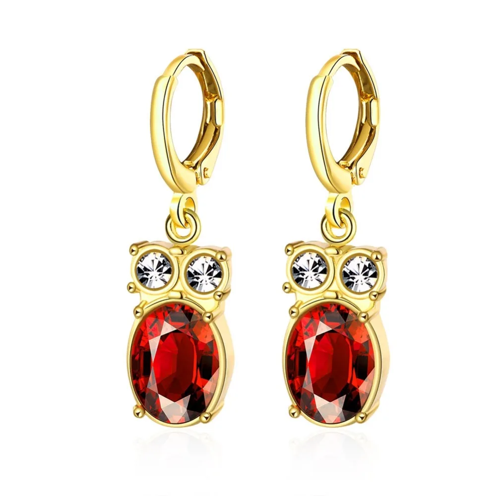

INALIS Zircon European and American Hot Cute Owl lady Clip Earrings For Wedding Women Luxury Jewelry Mother's Day