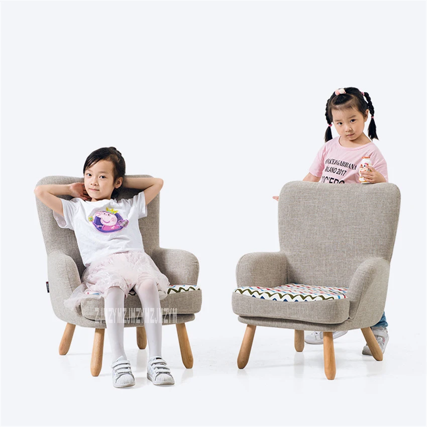  HLM-4054 Living Room Children Single Sofa Chair Balcony Bedroom Rubber Wood Foot Sofa Removable Was - 33013842444