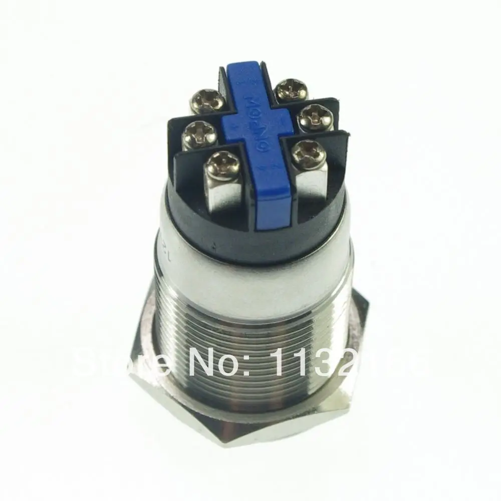 

LED Color White 19mm Stainless Steel Ring illuminated Momentary Push Button Switch 1NO 1NC Screw Terminal Waterproof