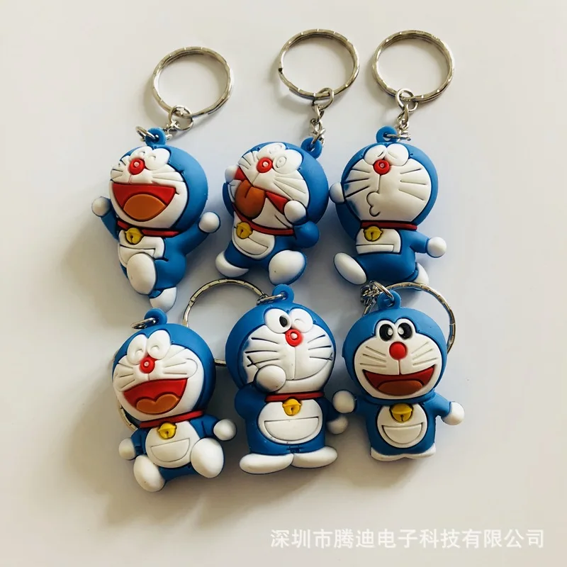 Doraemon 3d стереоскопический мультфильм ПВХ брелок милый аниме-брелок для ключей silicona para llaves Шарм брелок на сумку ювелирные изделия детские игрушки Вечерние