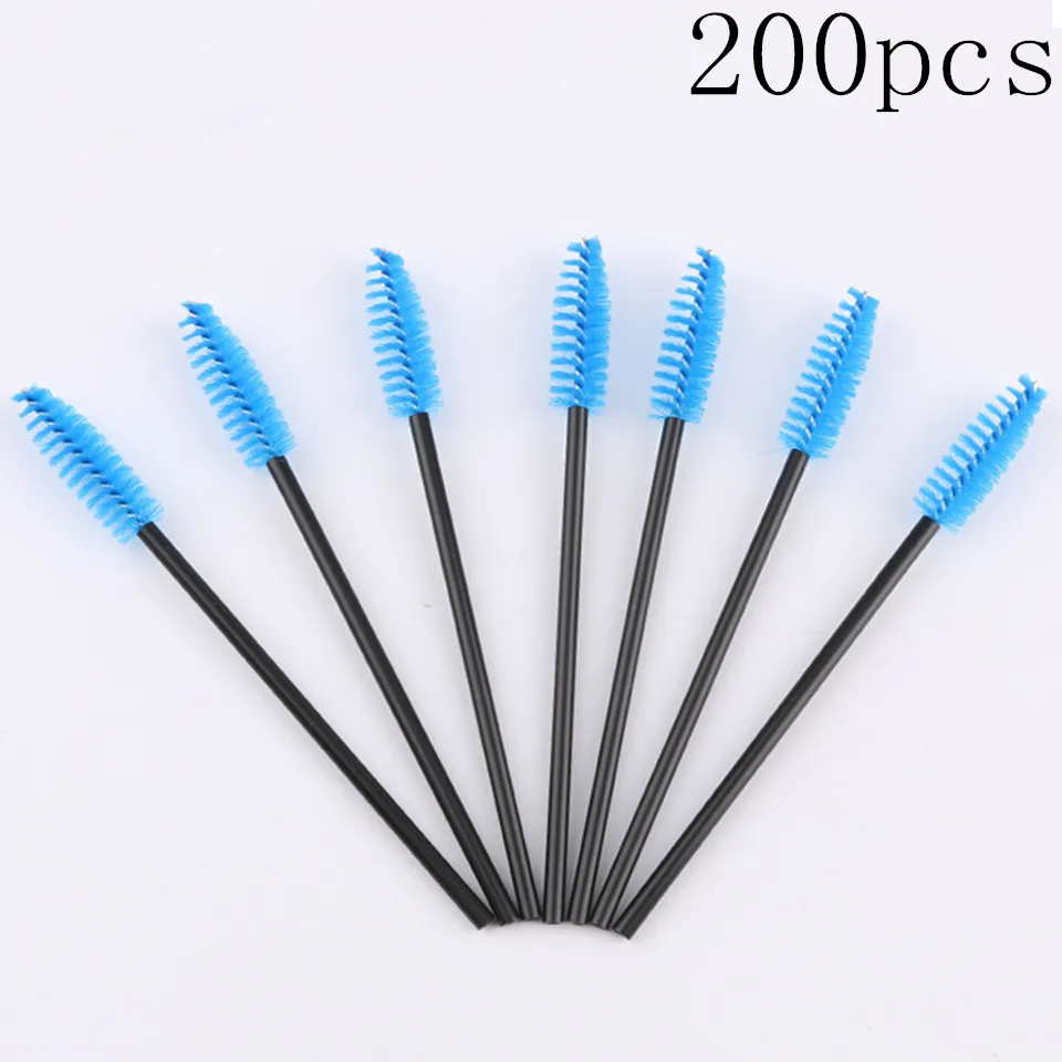 Blue 200 шт./упак. одноразовые микрометрические щетка для ресниц макияж тушь для удлинения ресниц Аппликатор палочка для губ Красота инструменты для макияжа - Цвет: Blue