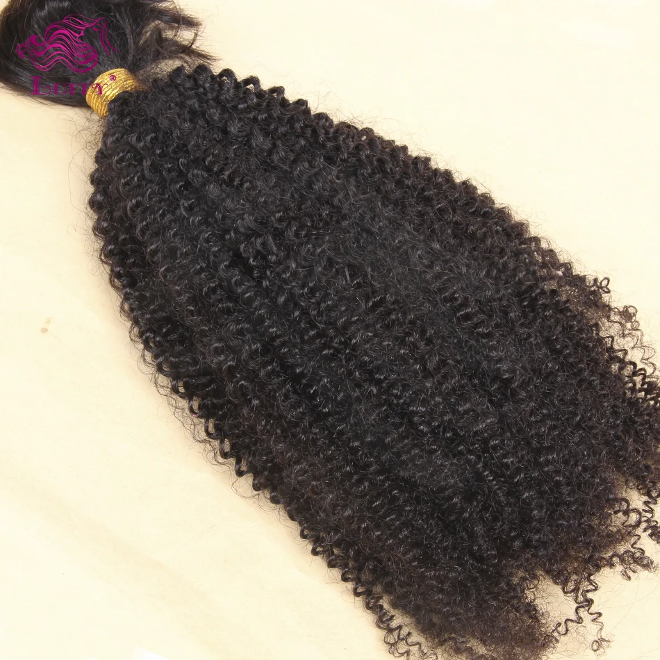 Luffy 8a Mongolian Afro Kinky Curly Virgin Bulk Hair For Braiding Human