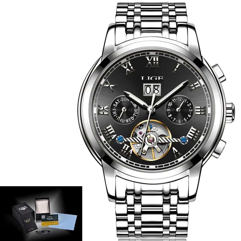 2018 LIGE Brand Watch Men Mechanical Watch Automatic Watch Fashione luxury Submariner Clock Male Reloj Hombre Relogio Masculino