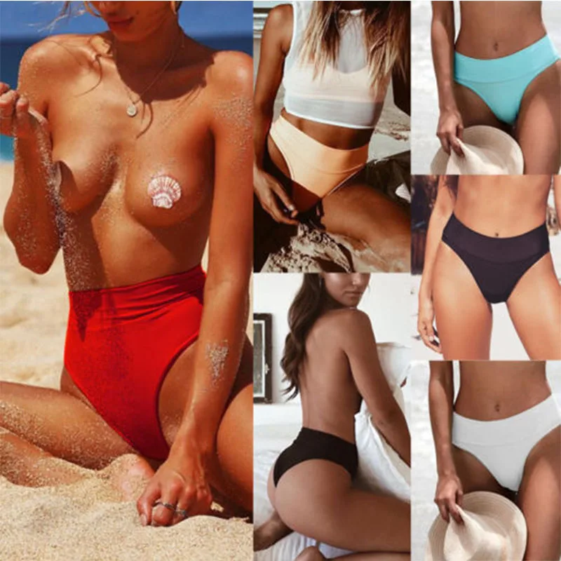 Сексуальные женские Горячие плавки, цельные бикини шорты, короткие стринги, бразильский купальник с высокой талией, пляжная одежда, купальный костюм