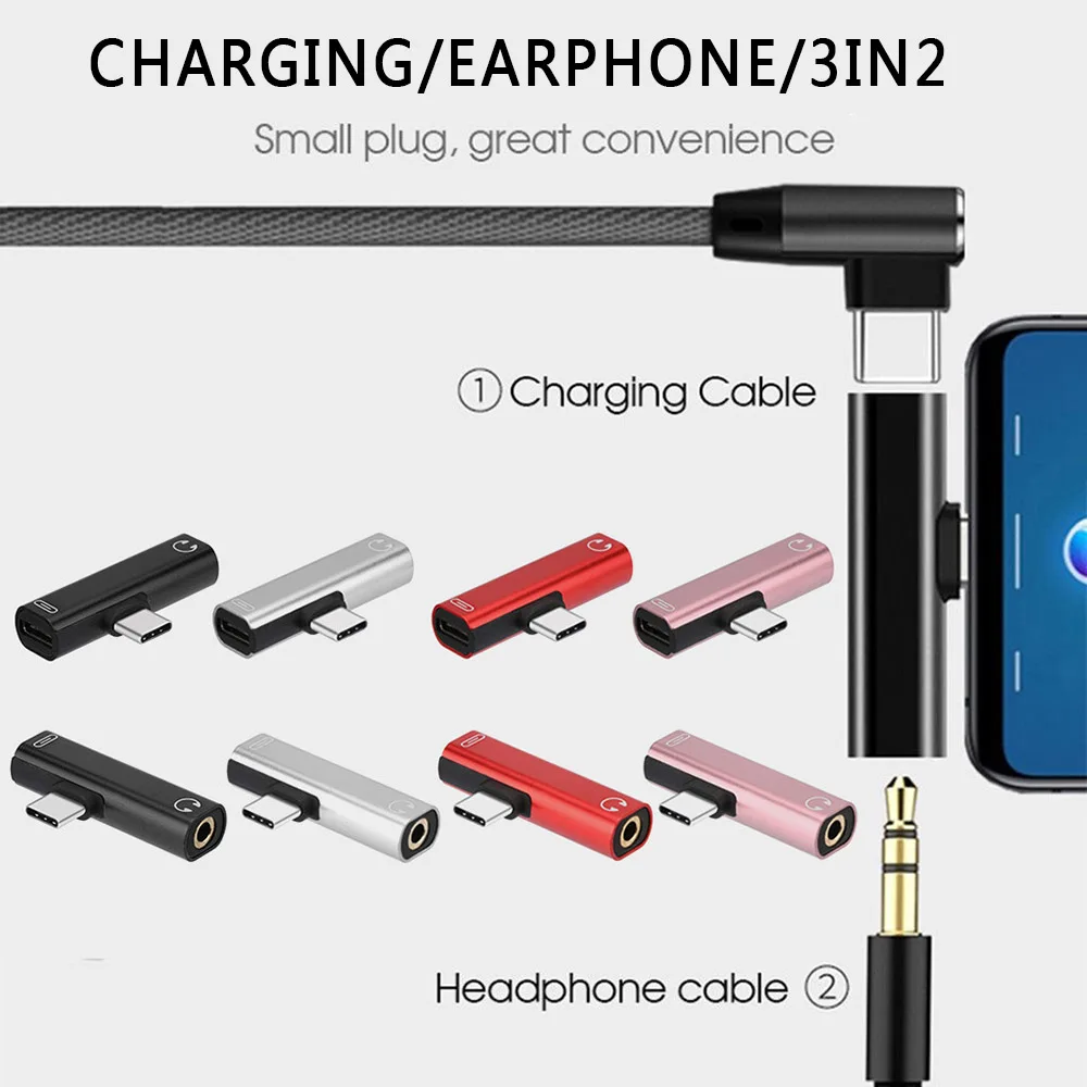 Мини Тип C аудио адаптер 2 в 1 тип-c до 3,5 мм разъем для наушников кабель USB-C зарядки код зарядки для samsung Xiaomi huawei LG htc
